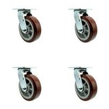 Polyurethane Swivel Top Plate Casters Set of 4 Heavy Duty with 6 Inch Wheels Includes 4 Swivel 3,600 lbs. Total Capacity S