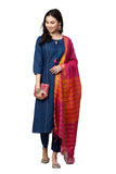 Gosriki Women'S Cotton Straight Kurta With Pant & Dupatta (Karnival-Cerosin_Xxl-Go_Navy Blue_Xx-Large),Navy Blue,2,B09HQKPHFX