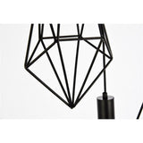 Elegant Lighting Living District Jago 3-Light Transitional Metal Pendant In Black