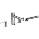 Moen T394 Align 2Handle Deck Mount Modern Roman Tub Faucet Trim Kit, Valve Required, Including Single Function Handshower, Chro
