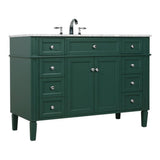 Elegant Decor Park Avenue 48 Metal Mdf Marble Single Bathroom Vanity In Green