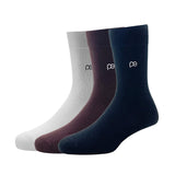 Peter England Mens Cotton Full Length Socks (Pack Of 3) White, Brown, Black