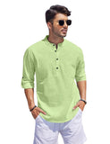 Bellstone Men'S Cotton Blend Solid Regular Fit Kurta (Kurta1500_Single_Light Green_M