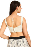 Soch Womens Cream Sequinned Sweetheart Neck Georgette Padded Blouse Cream 34 Blhsseq00600D