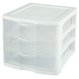 Sterilite 17918004 3 Drawer CLR Organizer, 6x4x3, White