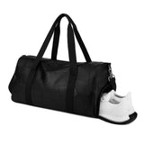 Handcuffs Weekender Travel Duffle Bag | Faux Leather Travel Bags With Separate Shoe & Laundry Compartment For Men & Women (Black