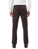 Fyltr Men'S Straight Fit Stretch Cotton Khaki Trousers - Soft Handfeel,Reindeer Brown,Reindeer Brown,32