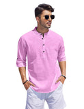 Bellstone Men'S Cotton Blend Solid Regular Fit Kurta (Kurta1500_Single_Light Pink_L