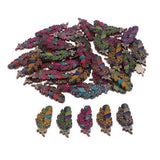 Merishopp 3X50 Pieces Feather Shape Wooden 2Hole Buttons For Scrapbook Cardmaking