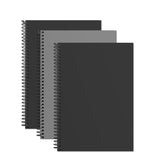 Starcandy A5 Spiral Diary Notebooks Sets 300 Gsm Front Cover Made In India (80Gsm Paper, 180 Pages, Black & Grey) (Unruled, Set