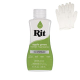 Rit Dye - Liquid Fabric Dye for Crafting, Clothing, and D cor - 8 oz. Bottle - Apple Green (Gloves Included)
