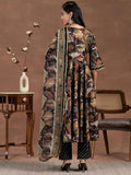 Libas Black Silk Blend Printed Kurta Sets For Women Black Xs