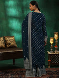Libas Womens Printed Georgette Straight Kurta With Palazzos And Dupatta Blue S