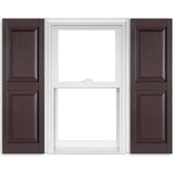 Polaris Vinyl Raised Panel Shutters (1 Pair) - 025 Sienna Brown - 15 Inch x 39 Inch