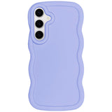 WOGROO Slim Fit Case for Samsung Galaxy A35 5G, Wave Frame, Cute Soft TPU Thin Protective Phone Cover for Women, Light Purple