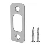 Siwil Round Corner Deadbolt Strike Plate, 1 X 2 1/4 Door Backplate, Stainless Steel - 1 Pack, Brushed Nickel