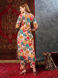 Anni Designer Women'S Rayon Blend Straight Printed Kurta With Pant (Samlok White-Jl_L_White_Large),White,L,Rayon Blend,Regular,Kurta