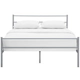CasaFoyer Alina Platform Queen Bed | Rustic Charm meets Modern Decor | Holds 1323 lbs | No Box Spring Needed | Fits Memory Foam, Spring, Latex, Hybrid Mattresses | Gray
