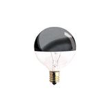 Bulbrite Incandescent G16.5 Candelabra Screw Base (E12) Light Bulb, 25 Watt, Half Chrome- Pack of 25