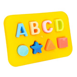 Kenayo Kids ABC Alphabet and Shapes Learning Board Toy Educational Plastic Puzzle Board with Letters Numbers Shapes Color Recogn