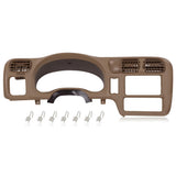 PIT66 Dashboard Bezel Cluster Dash Bezel Trim Double Din Compatible with Chevy Blazer S10 GMC Jimmy Sonoma 1998-2004,Beige