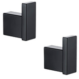 RANDOM Matte Black Towel Hooks for Bathrooms Kitchen Black Hooks for Hanging 2 Pack SUS 304 Stainless Steel Wall Hooks Modern Ba