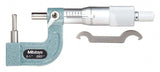 Mitutoyo 115-313, 0 - 1 X .0001 .185 Dia. Spherical Anvil Tube Micrometer, Ratchet , silver