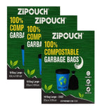 Zipouch 100% Compostable Dustbin Bag Large Size 24 X 32 Inches (Large) 30 Bags (3 Packs) Dustbin Bag/Trash Bag For Dry & Wet Was