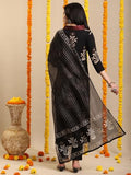 Gosriki Women'S Rayon Blend Straight Printed Kurta With Pant & Dupatta (Jimny Black-Vks03-Gs_S_Black_Small),Black,,B0DK9MW37T