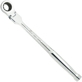 CROM Flex Head Ratchet Wrench - 10.5-Inch Long 17mm Flex head 120-Tooth 12 Point Stubby Socket Ratchet Wrench, Compatible with 3