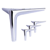 Anterrific 4.7 Inch Shiny Silver Furniture Legs, Metal Legs for Furniture Set of 4, DIY Replacement for Sofa Legs, Cabinet Legs,