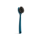Full Circle Clean Ocean Heavy Duty Dish Brush, Cast Iron Brush with Handle, Tough Bristles, Ergonomic Grip, Long Handle, Built-i