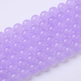 Round Loose Beads Natural Gem Beads Crystal Energy Stone Beads for Jewelry Making 15 (Light Purple Chalcedony, 8MM)