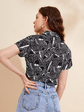 Toplot Women'S Casual Printed Crop Shirt With Half Sleeve Pack Of 2 (Combo-5059-Blk-Blk-S),Black-Black,,B0CFTWNKTX