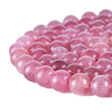Asingeloo 10mm Natural AAA Strawberry Quartz Stone Beads for Jewelry Making Round Loose Spacer Beads for DIY Bracelets Necklace