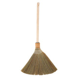 Healeved Traditional Vietnamese Corn Whisk Broom with Detachable Handle Lightweight Soft Bristle Sweeper for Indoor Floor and
