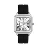 Sylvi Opus White Dial Silver Case Black Silicone Strap Analog Watch For Men
