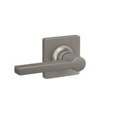 Lock Scout Straight Lever with Square Trim Dummy Door Handle, Satin Nickel Finish