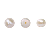 BEADIA Natural Half Drilled Pearl Beads White 6-6.5mm 12pcs AAA Freshwater Cultured Loose Gemstone Beads for DIY Stud Earring Je