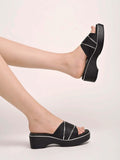 Shoetopia Women'S Kitten Heel Sandal,Black,6,B0DCSGSW7H