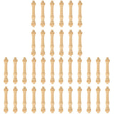 COHEALI 36 pcs Wooden Art Craft Decor Accessory DIY Spindles Unfinished Dollhouse Wood Handrails Layout Models Miniature Furnitu