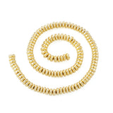 Cheriswelry 125pcs/strand 6x3mm Metal Heishi Beads Spacer Rondelle Gold Plated Non-Magnetic Synthetic Hematite Coin Loose Beads