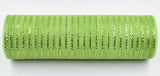 10 inch x 30 feet(10 Yards)-YYCRAFT Metallic Poly Mesh Ribbon(Lime)