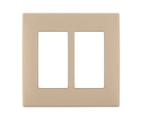 Leviton REWP2-DT Renu Two-Gang Screwless Snap-On Wallplate, Dapper Tan