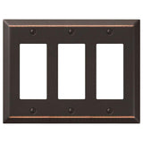 Amerelle 163RRRDB Century Wallplate, 3 Rocker, Steel, Aged Bronze, 1Pack