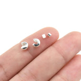 Hao Pro 2mm Tiny Tube Crimp Beads and 4mm Crimp Bead Knot Covers Half Round Easy to Position Two Sides Keep Flush Close Neatly E