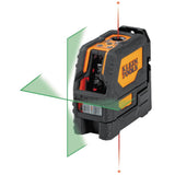 Klein Tools 93LCLGR Self-Leveling Laser Level, Rechargeable, with Bright Green Cross-Lines and Red Plumb Spot, Magnetic and Ceil