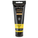 ARTEZA Acrylic Paint Yellow Pale Color (120 ml Pouch, Tube), Rich Pigment, Non Fading, Non Toxic, Single Color Paint for Artists