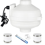 MIDCVFRUN 3 inch Radon Mitigation System Kit, 2 speed Radon Fan 240/170CFM with 3 to 3 inch rubber couplings and air pressure in