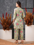 Anni Designer Women'S Cotton Blend Printed Ethnic Co-Ord Set (Ambhiya Pista-Nw_Xxl_Pista_Xx-Large),Pista,2XL,Cotton Blend,Casual,Kurta
